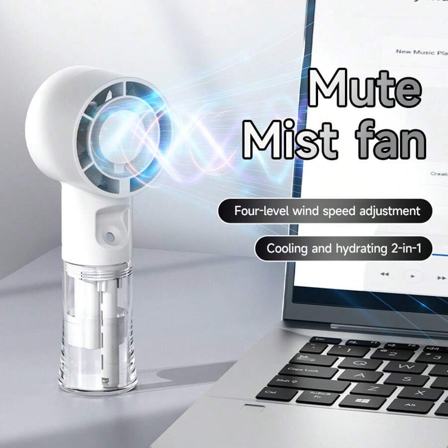 OBOVAY Mini Misting Cooling Fan, 4-Speed Adjustable Rechargeable 800mAh Handheld Quiet Fan, Suitable For Office, Home, Napping, Portable Summer Breeze Fan - Handheld - View 1