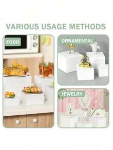 3/4/6pcs Acrylic Hollow Base Buffet Stand - Acrylic Food Display Rack | Christmas Dessert/Jewelry/Party Gift Storage - View 5