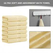 Aibaser - Toallas de baño, 27 x 54 pulgadas, naturales, ultra absorbentes para baño, viajes, gimnasio, ducha y spa juego de 6 piezas - Amarillo - Ver 2