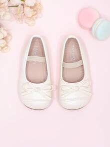 New Korean Style Girls' Soft Sole Shoes With Bow, Anti-Slip Fashion Shoes For Toddlers - Beige - View 7