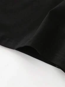 Camiseta de manga corta para mujer, vibrante y a la moda estilo Y2K - con estampado de letras de asistente de enseñanza, fresca y cómoda, de cuello redondo y fácil de combinar, hecha de mezcla de poliéster, adecuada para todas las estaciones, perfecta para diversas ocasiones, resaltando tu estilo único y confianza, un artículo imprescindible, ideal para fiestas, regalos navideños y salidas diarias. Ropa fresca de verano para mujer. - Negro - Ver 5