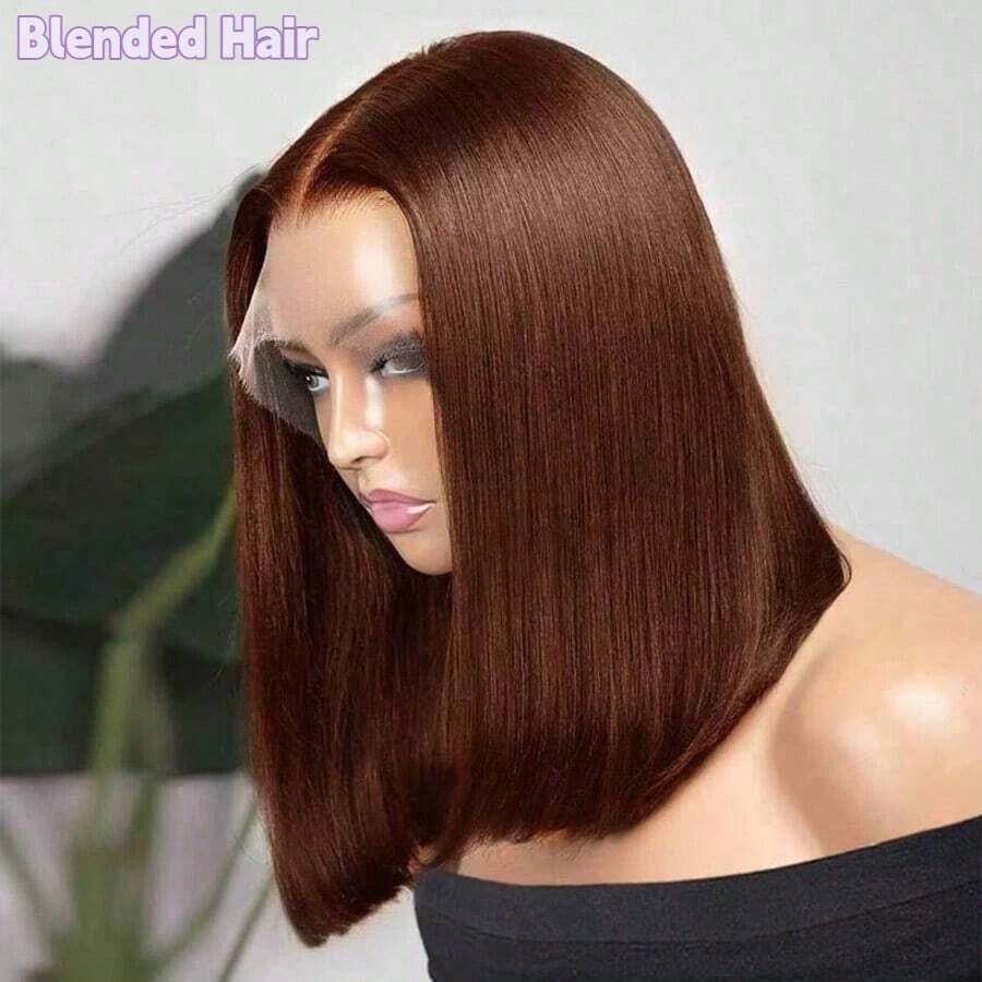 1. Peluca frontal de encaje de cabello humano brasileño recto de 36 pulgadas de largo 2. Peluca de cierre de encaje de cabello humano recto brasileño Remy con cabello de bebé premezclado y pretrimado 3. Peluca frontal de encaje de fibra sintética resistente al calor, peluca de cierre de encaje previamente arrancada, peluca de chocolate