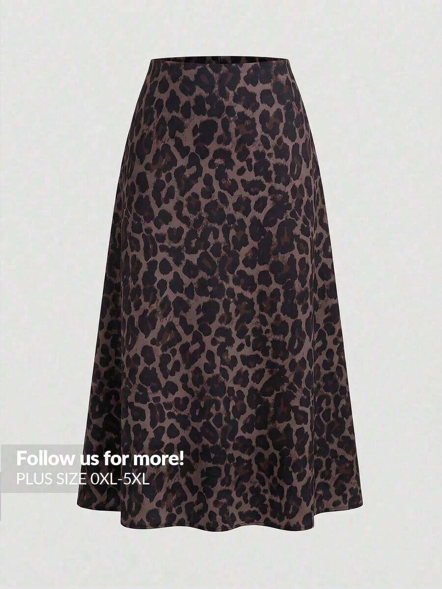 Falda casual de talla grande con estampado de lunares - Multicolor - Ver 1