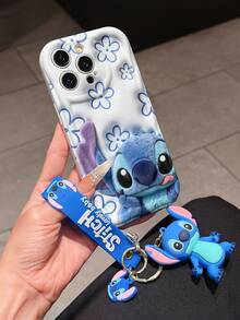 Disney Lilo And Stitch Phone Case : 3D Fluffy Pattern Border Protector Phone Soft Phone Case With A Free Cute Stitch Bracelet Chain Lanyard, Stitch, Lilo, Angel, For Apple 17 Promax 17 Pro 16 15 14 13 12 11 Pro Max XS Max X XR Soft Cover Summer Phone Case - 白色 - 查看 3