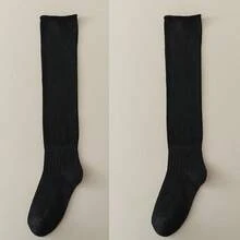 1双白色叠层袜，女士中筒袜，薄款夏季踝靴搭配，也适合搭配踝靴，纯色过膝袜，Y2K风格，舒适 - 彩色 - 查看 10