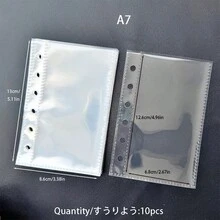1个A5/A6/A7/A8/M5心形极光活页夹，A5活页夹，替换内页，贴纸簿，活页纸，计划本，可扩展文件袋，笔记本套装，透明贴纸簿活页夹，贴纸，替换内页，照片收纳套，可用作相册、计划本、笔记本、办公用品 - 愛心雙按扣 - 查看 15
