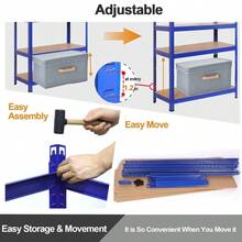2X PACK 5-Tier Garage Shelves 2pcs Standing Racking Shelving Units Heavy Duty Adjustable Garage Shelving Unit For Workshop/Shed/Office Heavy Duty Racking Shelves Utility - 2x PACK-h 150 X W70 X D 30 Cm-nEW - View 7