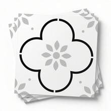 Set de 12 pegatinas de pared con patrón floral francés, pegatinas decorativas retro y gruesas para azulejos de baño, piso y pegatinas antideslizantes con flores y ladrillos para la renovación del fondo de la cocina, pegatinas de pared extraíbles - pts001 - Ver 11
