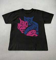 Camiseta vintage de TV Girl Cat, camiseta del álbum Who Cares, camiseta de banda linda, regalo para ella, camiseta de gato, regalo para amantes de los gatos, camiseta gráfica de banda a la moda. - Negro - Ver 8