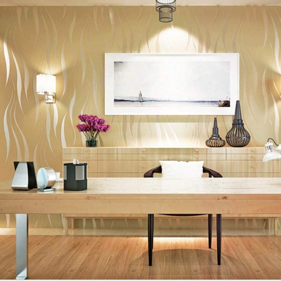 1 Roll Luxury Velvet Nonwoven Vinyl Wallpaper - Simple Straight Match, Geometric And Striped Pattern - Modern Wall Decor For Living Room And Bedroom - D - View 1