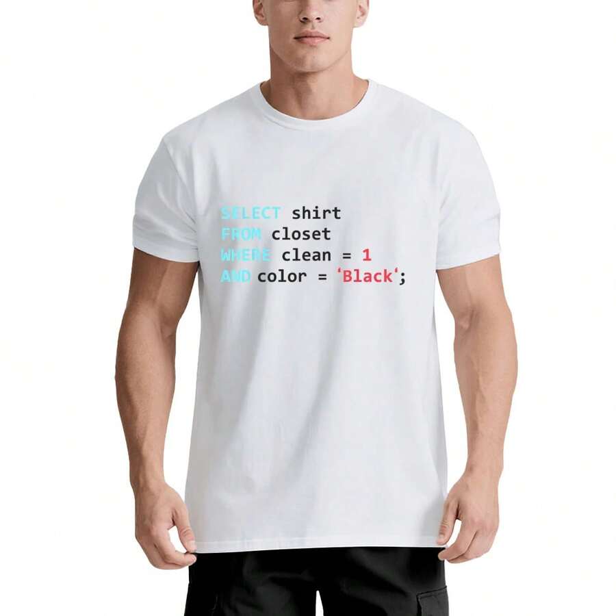 SQL Programmer Query Geek Database Coding T-Shirt - White - View 1