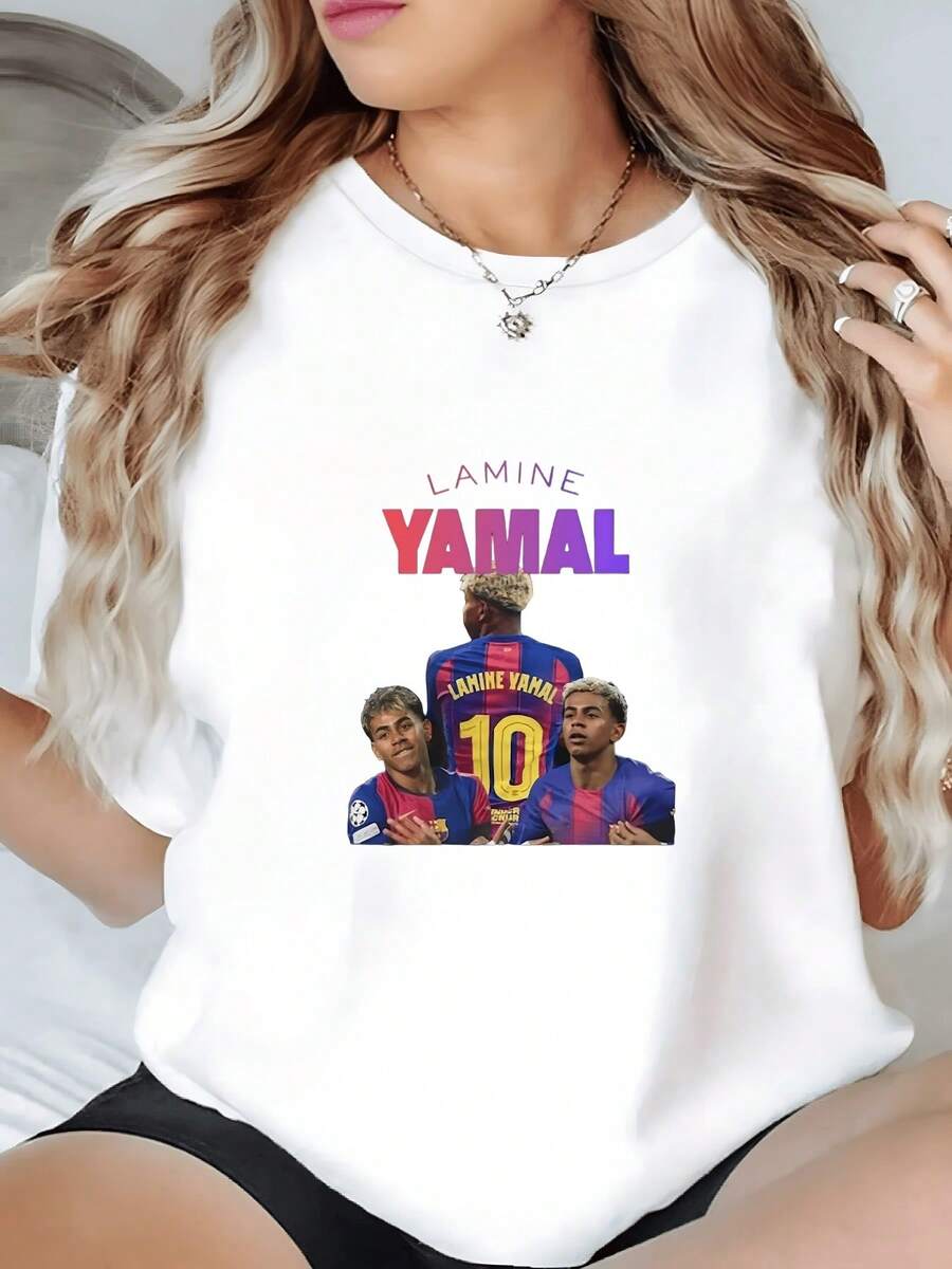 Inspired Players Showcasing Passion And Teamwork With Number 10 And Vibrant Energy In Red And Blue Tones. Women's Casual T-Shirt, Modern And Comfortable For Everyday Wear. - 白色 - 查看 1