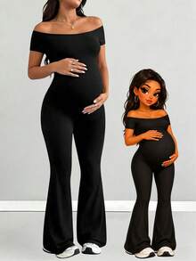 Bộ jumpsuit nữ Parara, thiết kế trễ vai thời trang, trang nhã thường ngày, màu đen gợi cảm. - màu đen - Xem 1