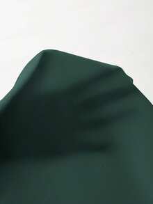 Pantalones negros anchos de verano con cintura de cordón sólido - Verde Oscuro - Ver 6