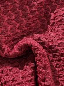 Conjunto de bikini de 2 piezas para mujer de verano con tela jacquard de unicolor, volantes en el borde y tirantes ajustables - Rojo - Ver 7