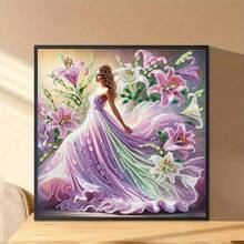 طقم رسم الماس 5D - موضوع فتاة، أشكال الماس غير متماثلة، فن تجريدي DIY، ديكور جداري بالكانفاس مع الملحقات - مشاهدة 5