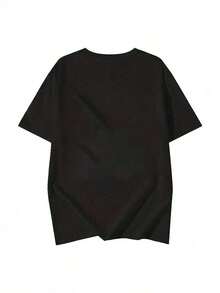 Women's Short-Sleeved T-Shirt, Round Neck, Loose Fit For Summer - Black - View 4