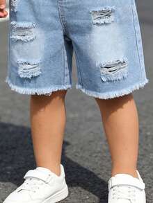 Jungen Denim Shorts, neuer modischer Sommerstil - Blau - View 2