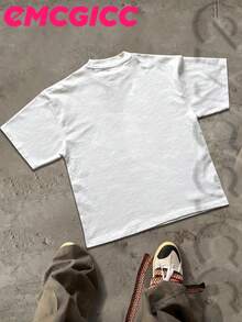 EMCGICC Y2K Style Cotton Graphic Tees Art Punk Directional Printing (180g Pure Cotton T-Shirt) Cotton T-Shirt - Soft, Anime Shirt Breathable, 100% Pure Cotton Fabric - Comfortable And Energetic Summer Street Style Short Sleeved T-Shirt, Cool Design Retro Summer Men's Daily Wear T-Shirt - trắng - Xem 3