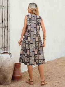 Vestido midi casual con bolsillo para mujer, carnaval de verano, casual - Multicolor 3 - Ver 2