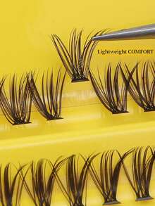 30D Cat Eye Cluster Lashes 200 Clusters, Mixed Length 10-16mm D Curl, DIY Fluffy Thick Fake Eyelashes, Reusable Easy Application For Beginners, Daily Party Stage Cosmetics, Holiday Present For Christmas Valentine's Day - D - View 7