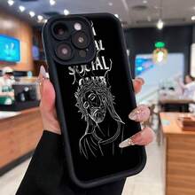 Funda elegante con diseño antisocial para móviles, compatible con Samsung, Apple, VIVO, OPPO, , Transsion, ,  y Honor. Fabricada en TPU, ofrece protección total contra golpes y caídas. Un regalo ideal para amigos y familiares. - Negro - Ver 1