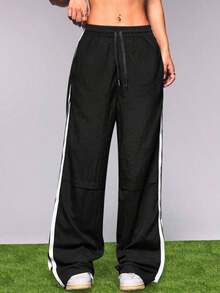 Pantalones deportivos de moda para mujer, aptos para el verano - Negro - Ver 4