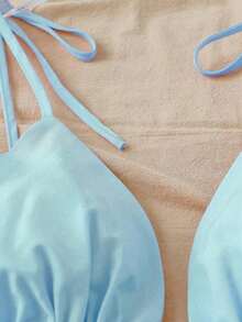MEXGlowEve Vestido corto de verano para mujer de unicolor y espalda descubiertaMEX O8GB - Celeste - Ver 3