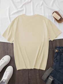 Camiseta de mujer de K-Drama - Texto coreano e impresión de cita de K-Drama, camiseta casual de manga corta y cuello redondo, con frase coreana (subtítulo coreano/subtítulo inglés) Blanco Verano - Blanco - Ver 2