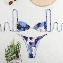 New Sexy Leopard Print Swimsuit With Straps For Women, High-End Swimwear For Beach And Spa. - 藍色 - 查看 12