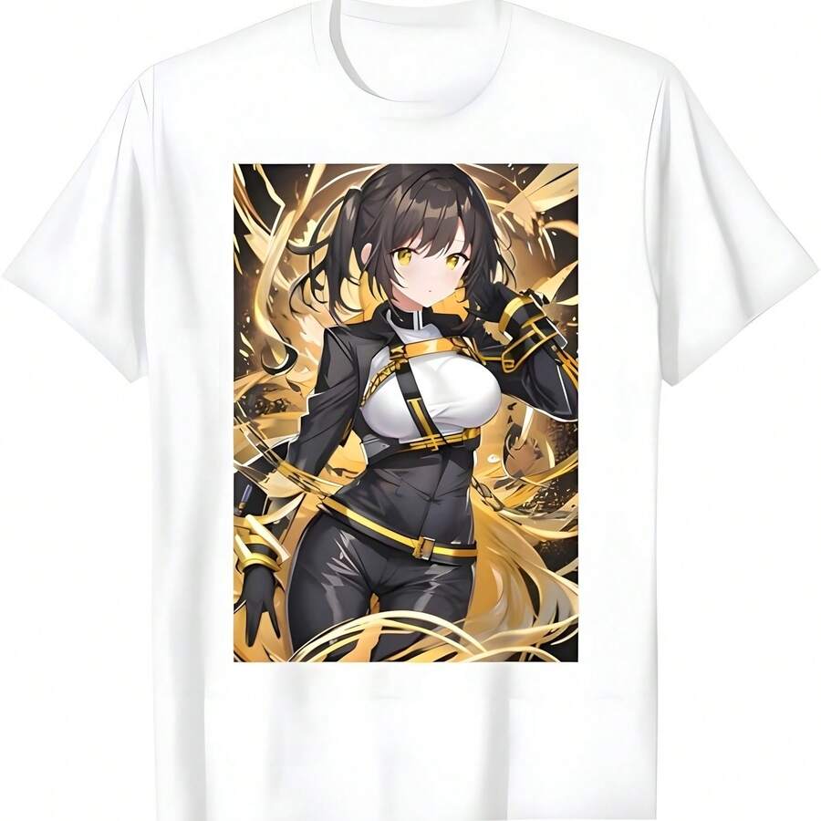 Camiseta de niña de anime de pelo lindo - Blanco - Ver 1