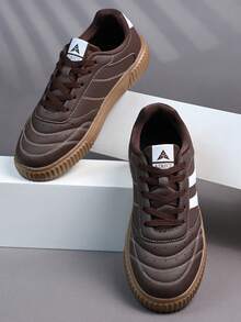 Zapatos planos de plataforma de moda casual para hombres, zapatos deportivos clásicos y con estilo para patinaje, zapatos para correr con cordones, zapatillas personalizadas para hombres de estilo casual para la calle - Marrón - Ver 5
