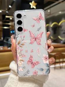 彩色蝴蝶树叶图案透明防摔手机壳，兼容 P14 Pro Max、P13、P11、P12、XR、7/8、GES2、XS、P15、P16、P16 Pro，Galaxy S24、A03s、A03 Core、A04、A12、A13、A14、A21s、A22、A23、A24、A32、A33、A34、A51、A52、A53、A54、A71、A72、A73、S20 FE、S21、S22、9、9A、10A、10C、Note 9、Note 10、Note 11、Note 12、12C - 彩色 - 查看 3