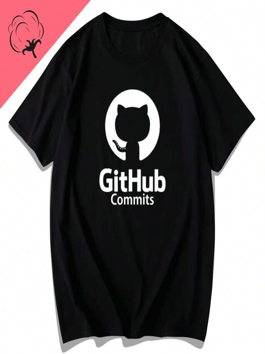 GitHub Programmer Monkey Lady Geek Parody, Computer Fanatic, Short-Sleeved Cotton Geek Women's Clothing. - 黑色 - 查看 1