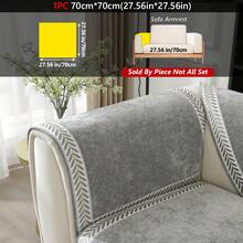 1pc Embroidered Pattern Seat Cushion Cover, Modern Polyester Non-Slip Embroidered Pattern Sofa Cushion Cover, Suitable For All Seasons - Grey - View 18
