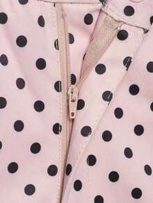 cortos de mujer de estilo retro casual con lunares, adecuados para primavera/verano - Rosa - Ver 5