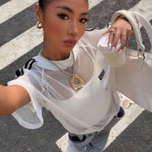 Women's Casual Versatile Daily Wear T-Shirt,Pink Top Girly Outfits For Women Street Wear Outfits Women Latest Tops For Women New Arrivals Casual Summer Outfits For Woman Retro Outfit For Women Casual Outfit For Women Pink Mesh Top New T Shirt Blouses For Women Puff Top For Women Trending Outfit For 2025 Women Sheer Tops For Women Outfits Women Set Summer Street Wear Outfit For Women Busniess Casual Outfits For Women Outfit For Women Set Casual - Albaricoque - Ver 4