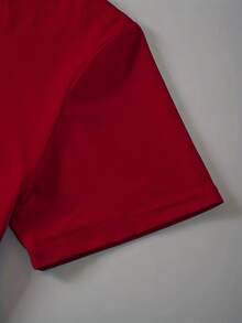 Camiseta de manga corta para niños con estampado de K-Pop, 120-170 cm, cuello redondo, recuerdo para fanáticos de K-Pop, transpirable y lavable a máquina - [Rojo] - Ver 3