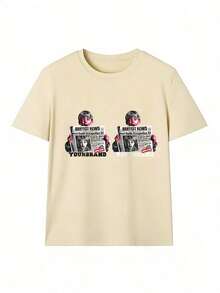 Grunge And Urban Style Short Sleeve T-Shirt, Fashionable Short Sleeve T-Shirt For Spring And Summer 2026, Made In Mexico, 180 Grams. Cartoon Print, Couple Design, Suitable For Indoor Or Outdoor Wear. Crew Neck, Unisex, Ideal For Office And Leisure. One-Piece Pack. - APR-P631577SLNDXZGY515 - 查看 2