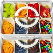 2 Pcs Fruit Salad Storage Container, Resealable Container, Lunch Box, Eight-Compartment Storage Box, Portable Refrigerator Organizer, Condiment Container, - one-size - View 4