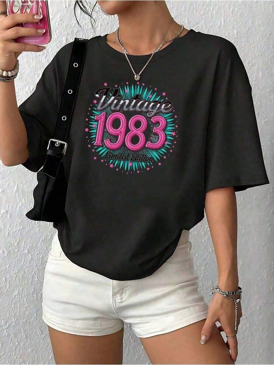 Limited Edition Vintage 1983 Shirt, 41st Birthday T-Shirt, 1983 T-Shirt, 80s Birthday, Birth Year T-Shirt, 41st Birthday Gift For Her - 4 - 查看 1