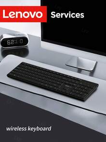 Keyboard Nirkabel Lenovo dengan 104 Tombol, Keyboard Kantor Ukuran Penuh 2.4G dengan Tombol Numerik, Keyboard Slim dengan Tutup Tombol Cokelat untuk Laptop dan Desktop PC - View 11