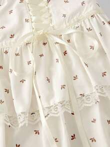 MOD Falda midi con volantes de doble capa con tirantes, falda blanca, falda de verano - Albaricoque - Ver 4
