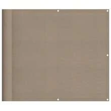 vidaXL Brise-vue pour balcon, revêtement de balcon avec œillets et corde, imperméable, pour balcon et terrasse, 90 x 800 cm, taupe, 100 % polyester Oxford - brun grisâtre - Voir 2