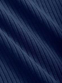 Camiseta de manga corta de unicolor y ajuste delgado para mujer, ideal para el verano - Niebla azul - Ver 5