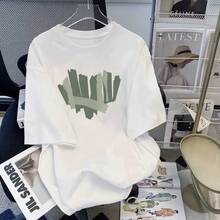Women's Casual Shirt With Print, Short Sleeves, Round Neck, Spring/Summer Local Urban Fashion. TS1E - 190紅色[純棉布料] - 查看 2