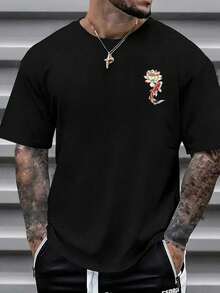 Camisetas con Estampado de Letras para Hombre QJQ, Manga Corta, Cuello Redondo, Estilo Urbano Moderno, Camisetas Vintage con Diseño de Koi Japonés 4MXW - Blanco - Ver 8