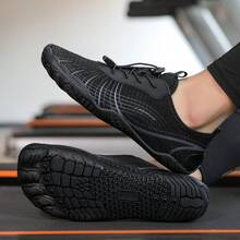 Zapatos de natación al aire libre en la frontera Zapatos de trekking de agua Zapatos de buceo para hombres y mujeres Zapatos de snorkel para playa Zapatos de ciclismo y trekking con cinco dedos - Negro - Ver 7