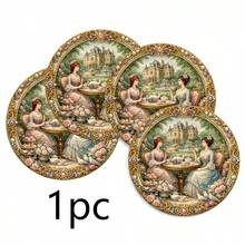 Alas piring bundar bergaya Rococo vintage dengan motif wanita bangsawan abad ke-18 dan pesta teh di taman, tersedia dalam set 1/2/4/6/8 buah, dengan diameter 36 cm. Terbuat dari 100% serat poliester, dapat dicuci dengan mesin, dicuci dengan tangan, dan dicuci kering, serta memiliki sifat anti selip dan tahan panas. Ideal untuk makan sehari-hari dan dekorasi rumah, sempurna untuk penggemar gaya vintage dan barok. - MultiWarna - View 17