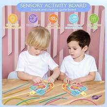 Sensory Fidget Activity Board Silicone Squeeze Toy, Educational Game For Children, Develop Fine Motor Skills And Entertainment, Color Recognition, Suitable For Boys And Girls, Christmas, New Year, Birthday Gift - Three-section Color Blocking - View 4